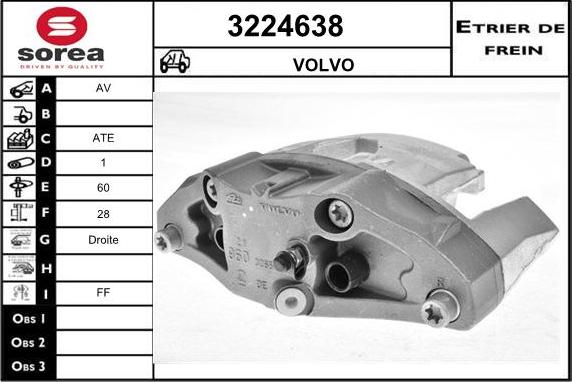 Sera 3224638 - Тормозной суппорт autospares.lv