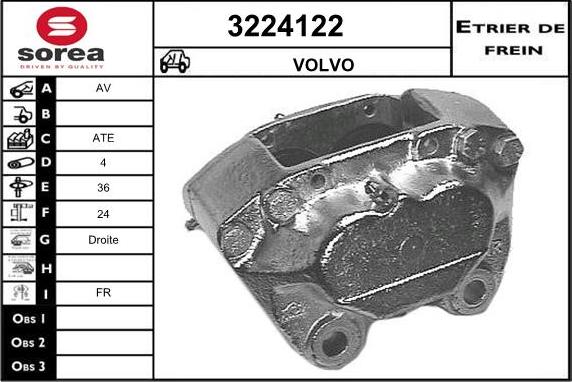 Sera 3224122 - Тормозной суппорт autospares.lv