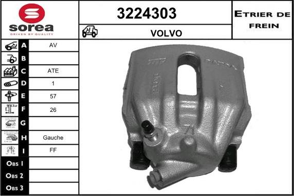 Sera 3224303 - Тормозной суппорт autospares.lv