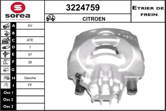 Sera 3224759 - Тормозной суппорт autospares.lv