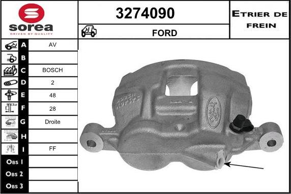 Sera 3274090 - Тормозной суппорт autospares.lv