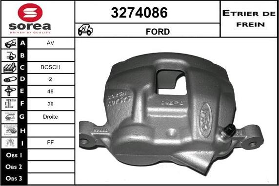 Sera 3274086 - Тормозной суппорт autospares.lv