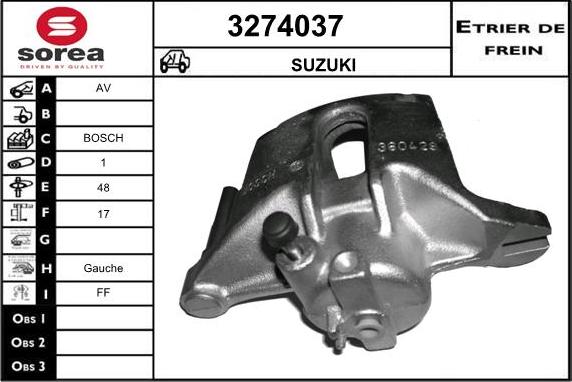 Sera 3274037 - Тормозной суппорт autospares.lv