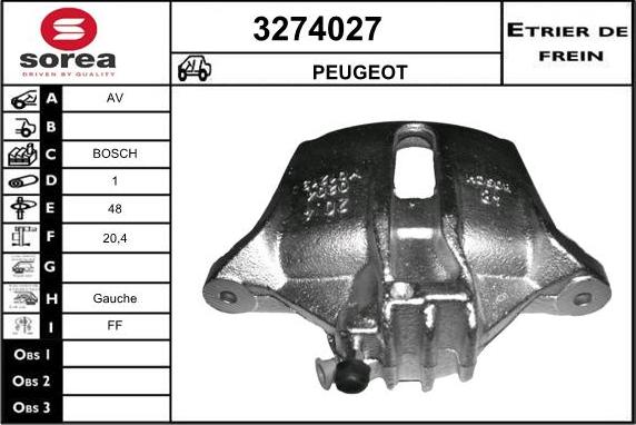 Sera 3274027 - Тормозной суппорт autospares.lv