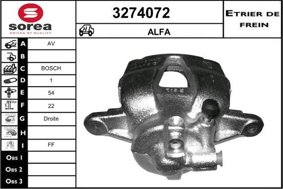 Sera 3274072 - Тормозной суппорт autospares.lv