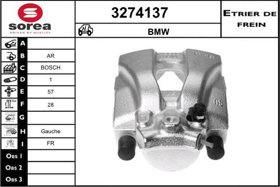 Sera 3274137 - Тормозной суппорт autospares.lv