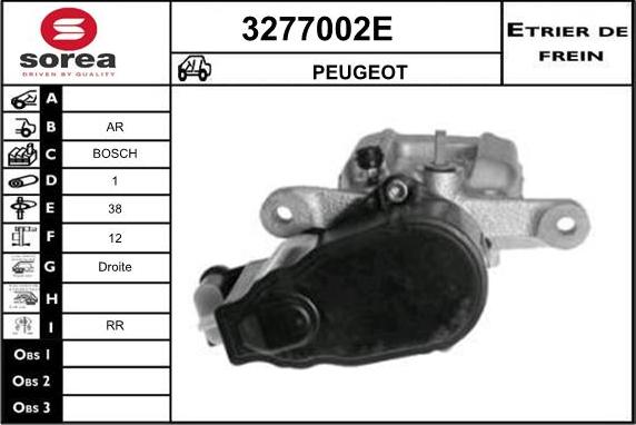 Sera 3277002E - Тормозной суппорт autospares.lv