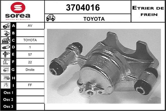 Sera 3704016 - Тормозной суппорт autospares.lv