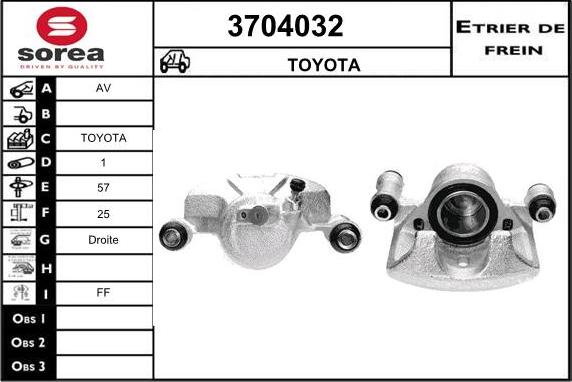 Sera 3704032 - Тормозной суппорт autospares.lv