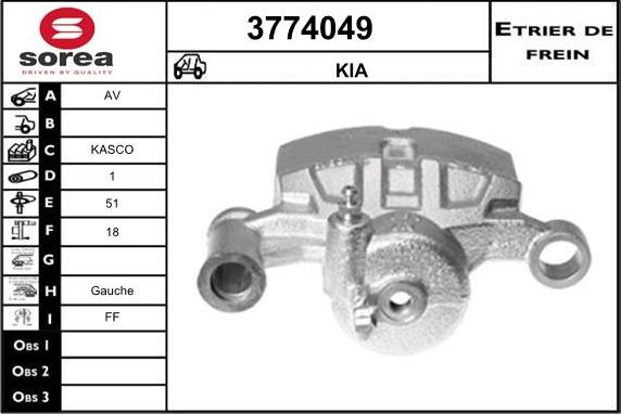 Sera 3774049 - Тормозной суппорт autospares.lv