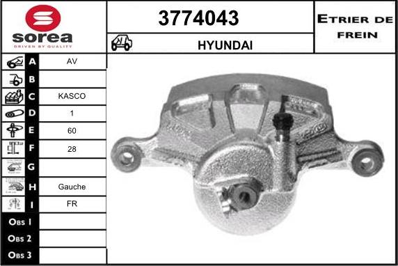 Sera 3774043 - Тормозной суппорт autospares.lv