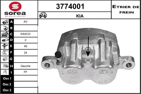 Sera 3774001 - Тормозной суппорт autospares.lv