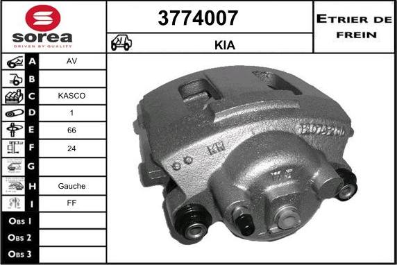 Sera 3774007 - Тормозной суппорт autospares.lv