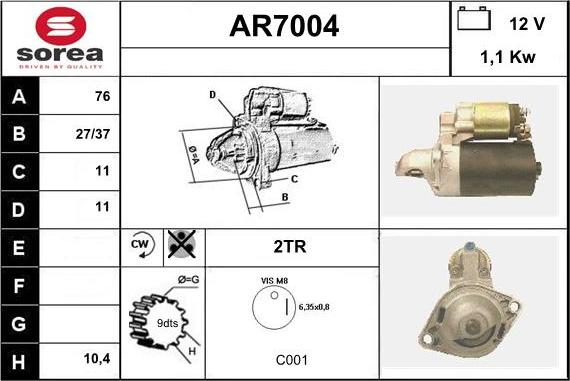 Sera AR7004 - Стартер autospares.lv