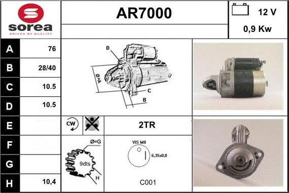 Sera AR7000 - Стартер autospares.lv