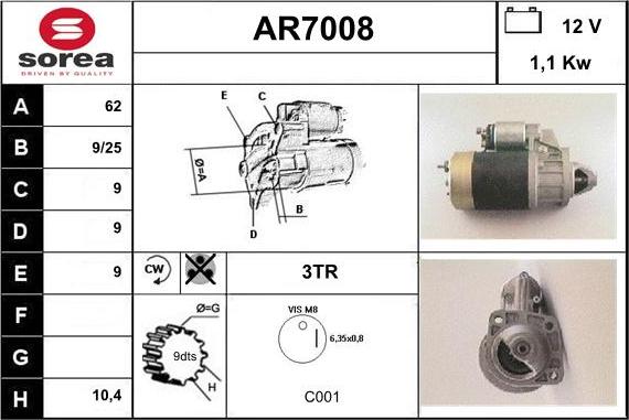 Sera AR7008 - Стартер autospares.lv