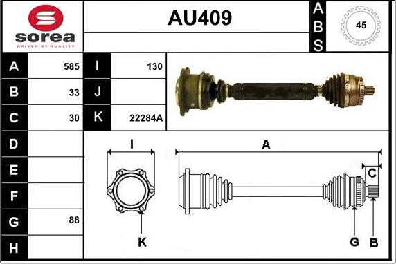 Sera AU409 - Приводной вал autospares.lv