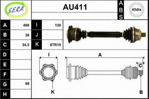 Sera AU411 - Приводной вал autospares.lv