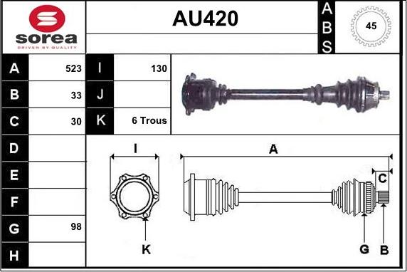 Sera AU420 - Приводной вал autospares.lv