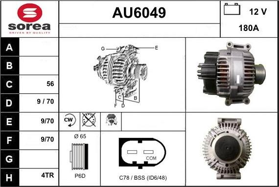 Sera AU6049 - Генератор autospares.lv