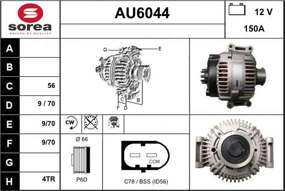 Sera AU6044 - Генератор autospares.lv