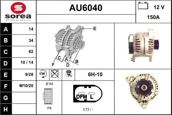 Sera AU6040 - Генератор autospares.lv