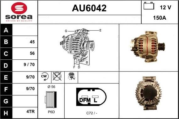 Sera AU6042 - Генератор autospares.lv