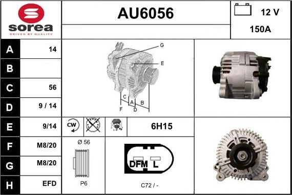 Sera AU6056 - Генератор autospares.lv