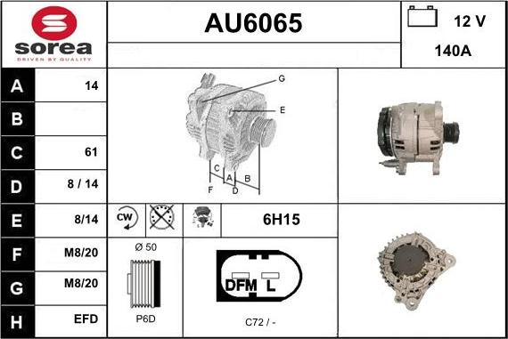 Sera AU6065 - Генератор autospares.lv