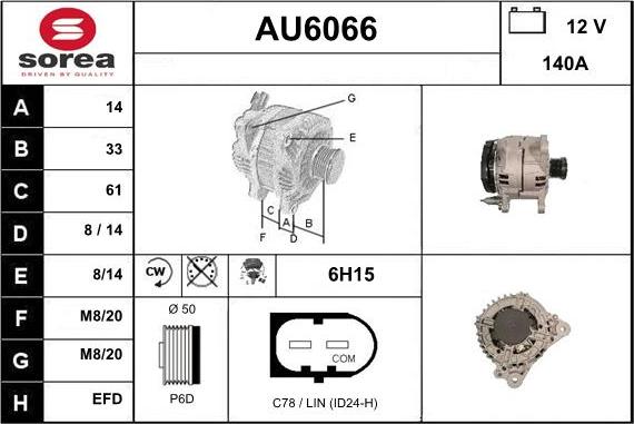 Sera AU6066 - Генератор autospares.lv