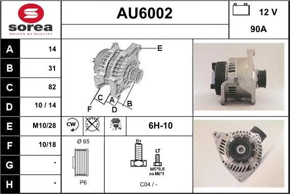 Sera AU6002 - Генератор autospares.lv