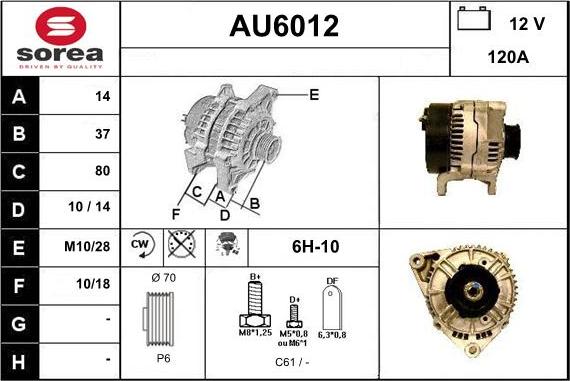 Sera AU6012 - Генератор autospares.lv