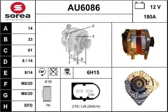 Sera AU6086 - Генератор autospares.lv