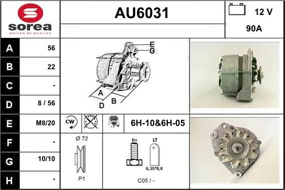 Sera AU6031 - Генератор autospares.lv