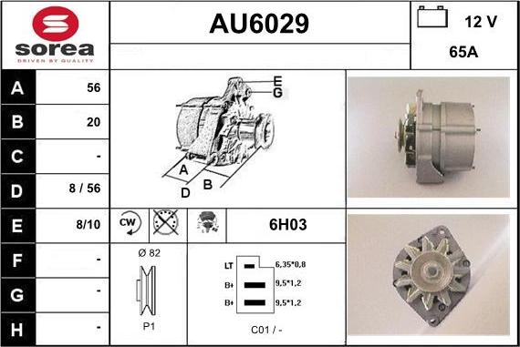 Sera AU6029 - Генератор autospares.lv