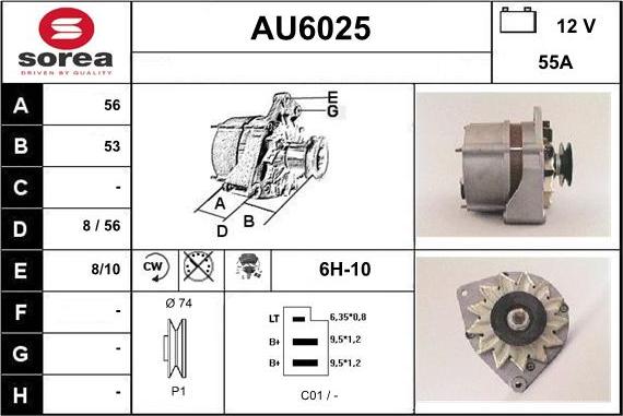 Sera AU6025 - Генератор autospares.lv