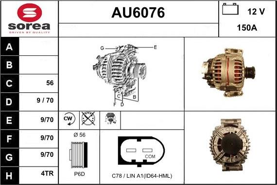 Sera AU6076 - Генератор autospares.lv