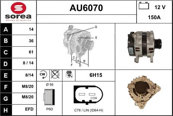 Sera AU6070 - Генератор autospares.lv