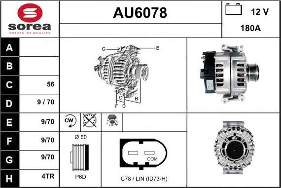 Sera AU6078 - Генератор autospares.lv