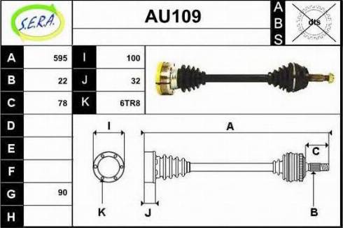 Sera AU109 - Приводной вал autospares.lv