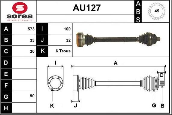 Sera AU127 - Приводной вал autospares.lv