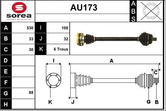 Sera AU173 - Приводной вал autospares.lv