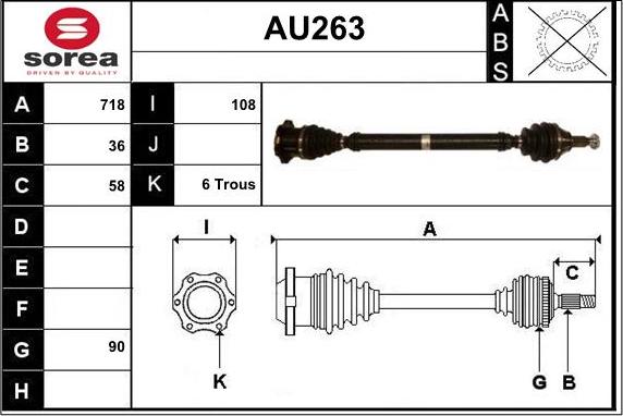 Sera AU263 - Приводной вал autospares.lv