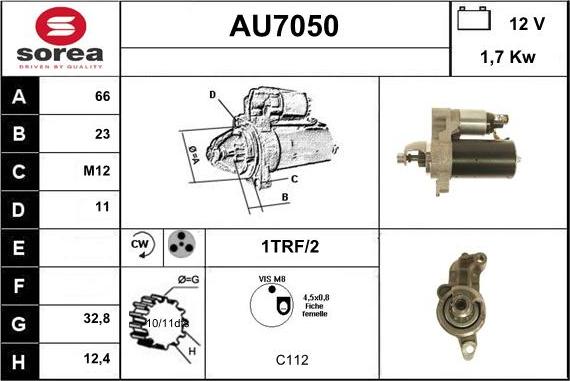 Sera AU7050 - Стартер autospares.lv