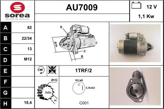 Sera AU7009 - Стартер autospares.lv