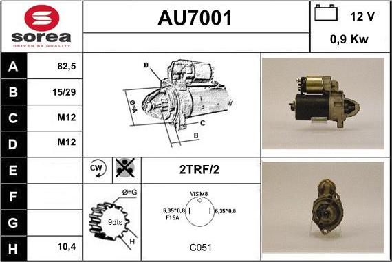 Sera AU7001 - Стартер autospares.lv