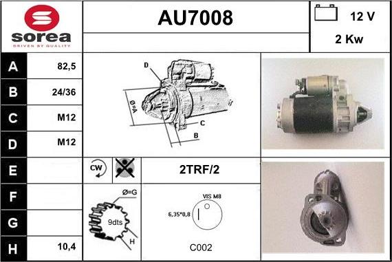 Sera AU7008 - Стартер autospares.lv