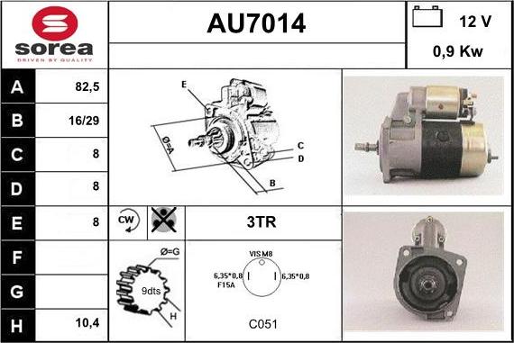 Sera AU7014 - Стартер autospares.lv