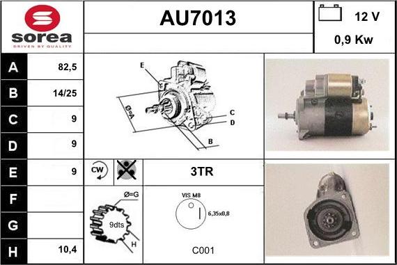 Sera AU7013 - Стартер autospares.lv