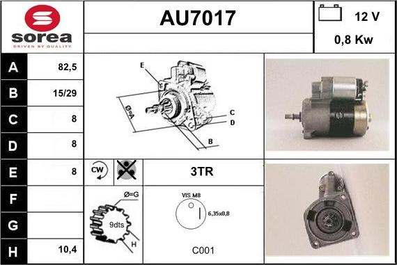 Sera AU7017 - Стартер autospares.lv